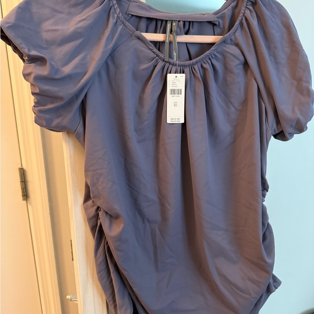 Anthropologie bubble Sleeve Ruched sides top. Brand new with tags.